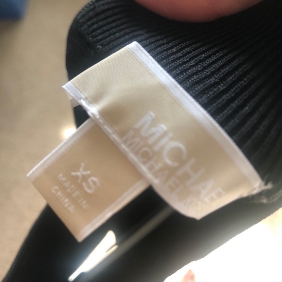 Michael Kors ribbed mock neck mini black dress - Picture 3 of 5